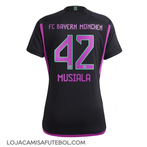 Camisa de Futebol Bayern Munich Jamal Musiala #42 Equipamento Secundário Mulheres 2023-24 Manga Curta